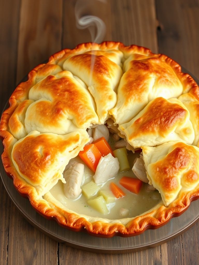 Easy Chicken Pot Pie with Biscuits – a 30-minute comfort food classic! Creamy, hearty, and topped with golden biscuits. Perfect for busy nights!